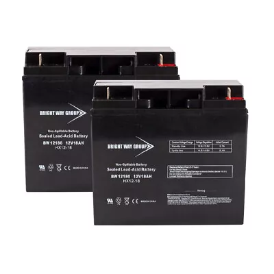 12 Volt 18 AH Rechargeable SLA Sealed Lead Acid Battery - 2 Pack • $63.99