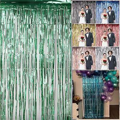 £3.15 • Buy Foil Fringe Tinsel Shimmer Curtain Door Wedding Birthday Party DECORATIONS