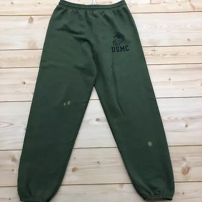 Soffe USMC Green Casual Flat Front Basic Stretchy Sweatpants Adult Size M • $18