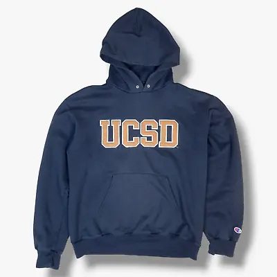 Champion University Of California San Diego Hoodie Jumper Medium M Mens Black • £7.46