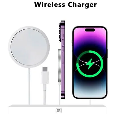 15W Fast Wireless Fast Charger Charging Pad For Apple MagSafe IPhone 14 13 12 11 • £2.98