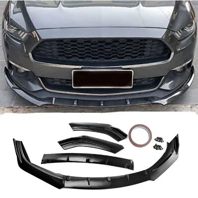 For 2015-2017 Mustang Front Bumper Lip Chin Spoiler Splitter Kit Carbon Fiber • $47.99