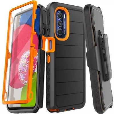 Rugged ShockProof Armor Hybrid Phone Case Cover Belt Clip Stand Screen Protector • $11.49