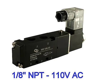 $23.99 • Buy 1/8 Inch Pneumatic 4 Way Electric Directional Control Air Solenoid Valve 110V AC