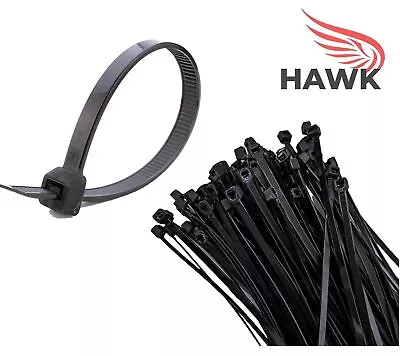 Black Cable Ties Zip Ties Long Short Small Thick Thin Long Heavy Duty • £0.99