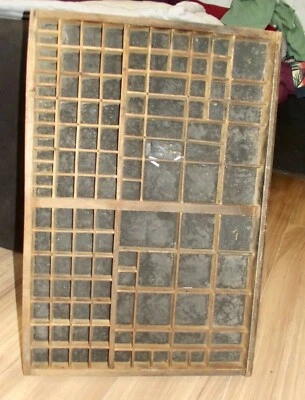 $239.56 • Buy Antique Plate Wood Printers French Typography Drawer Industrial Loft