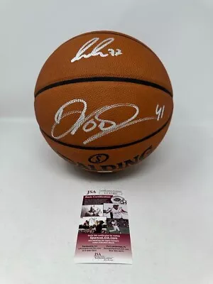 Luka Doncic Dirk Nowitzki Mavericks Signed Autograph Game Basketball JSA • $1499