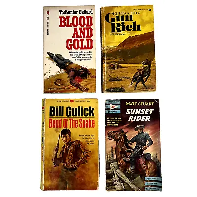 Vintage Western Paperback Lot Of 4 (1953-73) Gulick Lutz Stuart Ballard • $11.99