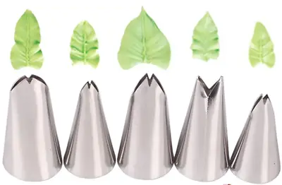 5pc Leaf Theme Kit - Cake Bun Cupcake Decorating Icing Piping Nozzle Tip Set • £3.50