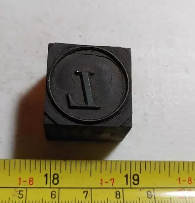 Vintage Letterpress Printing Block  L  Circle Logo • $18.50