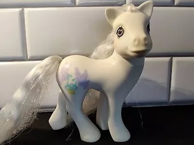  My Little Pony BRIDAL BEAUTY Wedding 1989 G1 Purple Doves White Glitter Hair D • $12.99