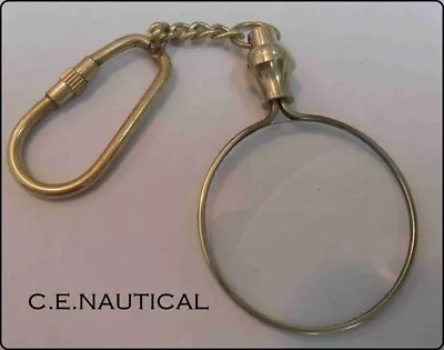 Brass Magnifying Glass Vintage Magnifier With Keychain Collectible Gift Item • $21.24