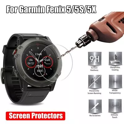 HD 9H For Garmin Fenix 5 5X 5S Protective Film Tempered Glass Screen Protectors • $5.12