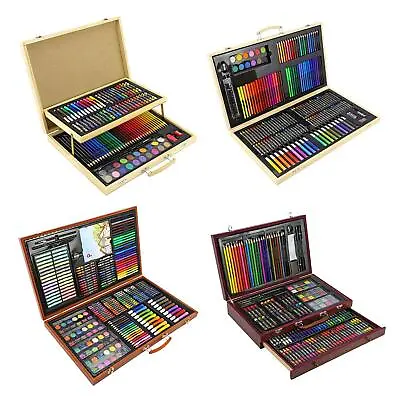 Creative Professional Wooden Art Artists Case Sets Stationary Colouring Drawing • £24.95