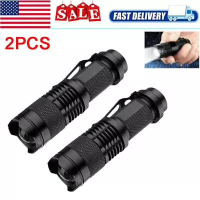 2Pack Tactical LED Flashlight Military Grade Small Torch Ultra Bright Light Lamp • $8.99
