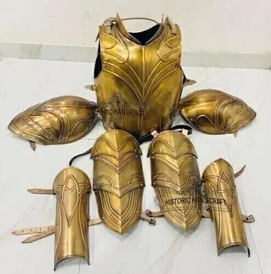 Medieval Lotr Elven Armor Cuirass With Pauldrons Bracers & Tassats Half Costume • $349