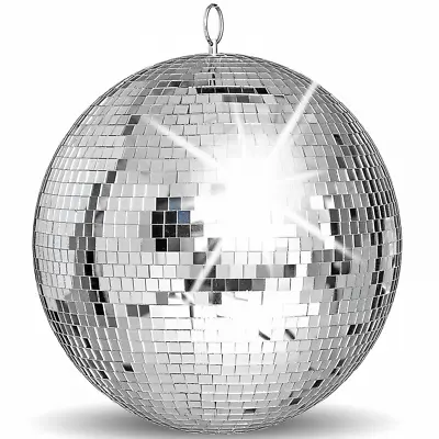 UKDJ Lightweight Silver Mirror Dance Disco Party DJ Ball 300mm 12  Mirrorball • £25.99