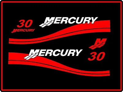 Mercury 30hp Outboard Cowling Replacement Decal Kit (5pc Kit) • $29.99