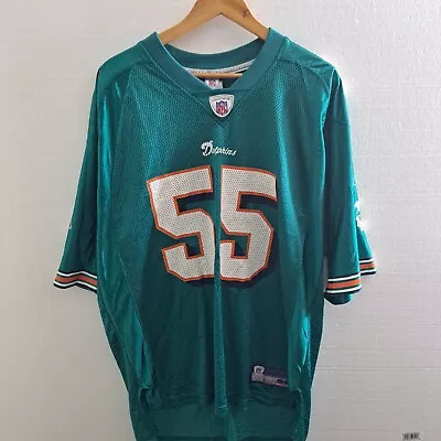 Reebok Miami Dolphins Junior Seau #55 Jersey Men's Large Aqua Teal NFL Football • $39.99