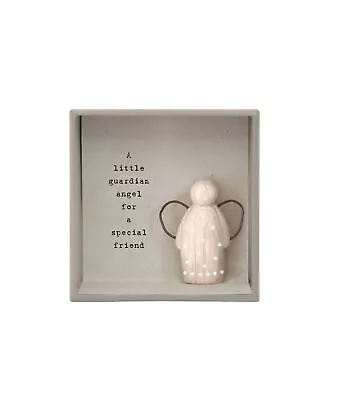 East Of India For A Special Friend Wooden Angel Ornament In A Box Gift Idea • £10.99