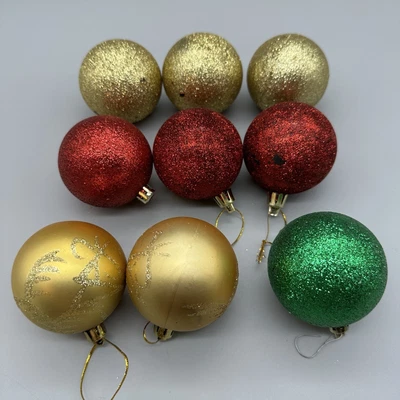 $12 • Buy Vintage Christmas Ornament Lot Of Plastic Ball Ornaments