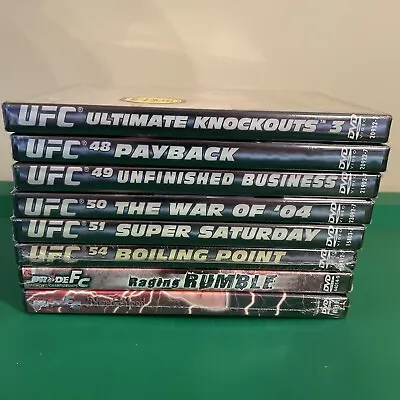 MMA Sealed NEW 8 DVD Lot UFC Pride Liddell Ortiz Couture OOP • $39.99