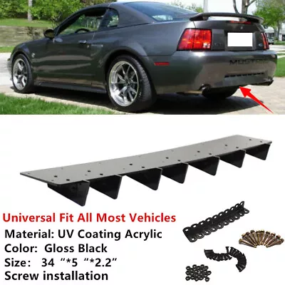 34x5  Universal Rear Bumper Diffuser Splitter 7 Fins For Ford Mustang 1995-2004 • $51.54