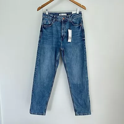 NEW Zara Jeans Womens 6 High Rise Waist Mom Fit Denim • $44.99