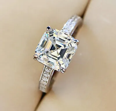 $39.99 • Buy High Quality 2CT Carbon Diamond 925 Sterling Silver Wedding Engagement Ring C8
