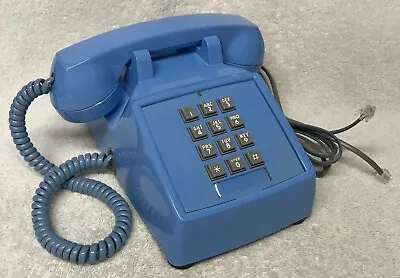 Vintage ITT Cortelco 2500 Series BLUE Push Button Touch Tone Desk Top Telephone • $45.99