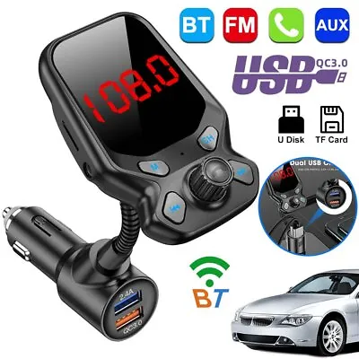 Bluetooth Car FM Transmitter MP3 Player Hands Free Radio Adapter Kit USB Charger • $12.59