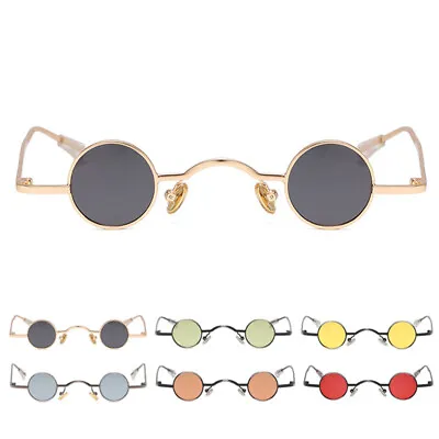 Small Round Metal Steampunk Sunglasses John Lennon Retro Vintage Hippie Glasses • $11.69