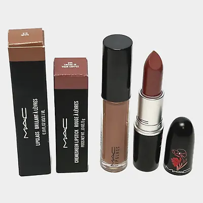 MAC Cremesheen Lipstick 205 Creme In Your Coffee & Lipglass 319 Spite NEW • $26.95