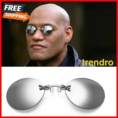 Matrix Morpheus Style Sunglasses For Men Vintage Round Rimless Design UV400 New • $12.97