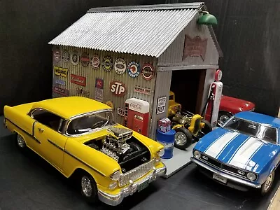 Muscle Car Garage Diorama Display 1:18th Scale New Hand Crafted 1-bay • $199.95