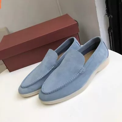 Classic Suede Slip-On Flat Casual Shoes Lazy Loafers Piana Men's Shoes New • £56.39