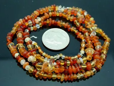 Natural Mexican Fire Opal Smooth Tiny Nugget Gemstone 245 Beads 20  Strand • $45