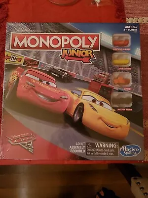 L@@K...Monopoly Jr Junior Game **Disney Pixar CARS 3** Hasbro Ages 5+  • $34.99