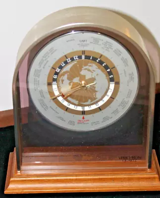 Vintage Verichron Quartz World Time Sweep Second Hand GMT Mantle Clock • $28.80