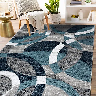Rugshop Area Rug Geometric Circles Carpet Rugs For Bedroom Living Room Rugs 8x10 • $101.64