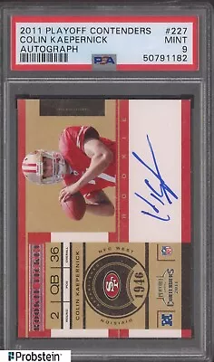 2011 Playoff Contenders Rookie Ticket #227 Colin Kaepernick RC AUTO PSA 9 MINT • $42