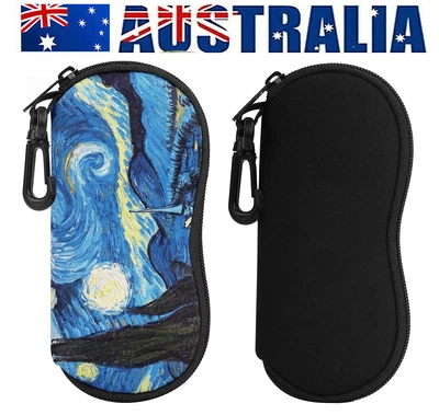 $10.99 • Buy Light Sunglasses Soft Case Zipper Eyeglass Case With Belt Clip Travel Case Bag
