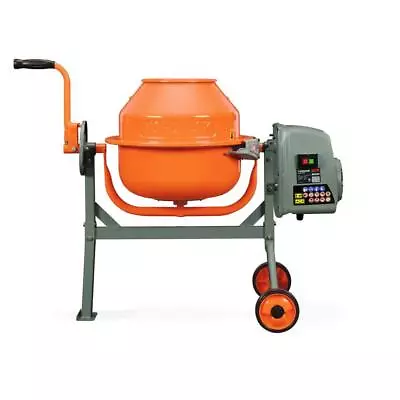 Concrete Mixer 1.6 Cu. Ft. Capacity Solid Steel Drum Metal Frame Portable Pour • $197.02