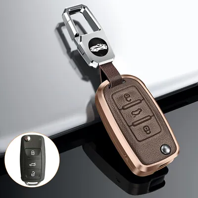 Alloy Car Key Case Cover Holder For VW Passat Golf Polo For Seat Leon Remote Fob • $22.50
