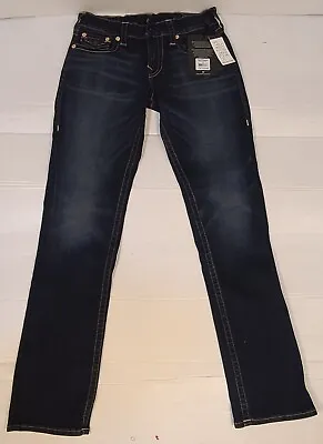 $129.99 • Buy NWT True Religion Ricky Relaxed Straight Super Stretch Dark Fusion Jeans 29x34