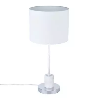 Southern Enterprises Mayre 22.25  Chrome & White Lamp With Marble Base • $39.99