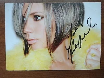 Victoria Beckham Hand Signed Autograph Fan Cast Photo Card Posh The Spice Girls • $31.07