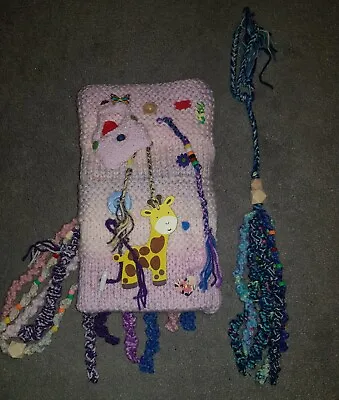 Fiddle Twiddle Mitt Muff Dementia Alzheimers Giraffe Bird Beads  Knitted New  • £6