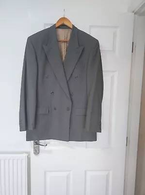 Van Kollem Double Breasted Men's Blazer Size EU50 Sage Wool/Polyamide VGC • £18.99