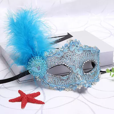 Sexy Ladies Masquerade Ball Mask Feather Mask Christmas Mask Halloween Mask ZDP • £5.10